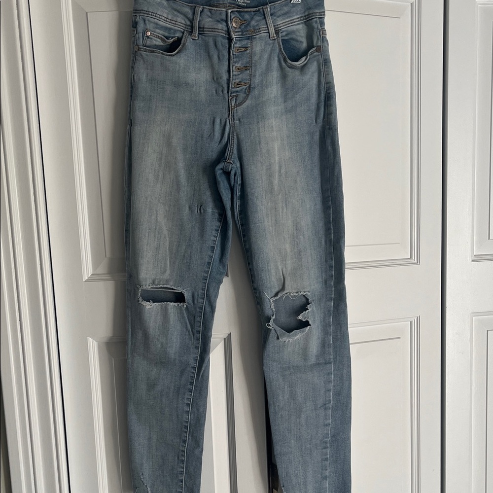 Time and Tru High Rise Light Blue Distressed Jeans